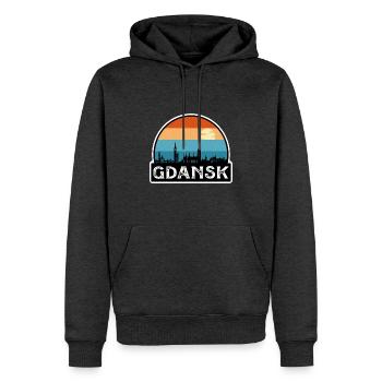 Danzig Polen Flagge Skyline Reisesouvenir - Männer Premium Bio Hoodie - Anthrazit meliert - Vorne - Thijin (182cm)