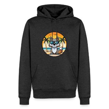 Wolf Lustige Cartoon Sommer Strand Sonnenbrille Aufkleber - Männer Premium Bio Hoodie - Anthrazit meliert - Vorne - Thijin (182cm)