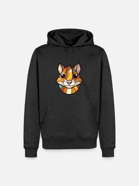 Chipmunk bunte Aquarell-Tierillustration - Männer Premium Bio Hoodie - Anthrazit meliert