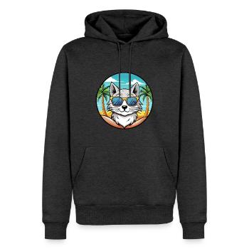 Lunettes de soleil de plage de race de chat angora turc - Sweat à capuche Premium bio Homme - anthracite chiné - Devant - Thijin (182cm)