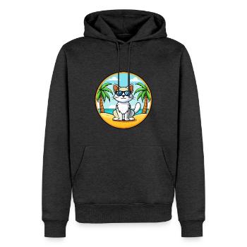 Turkish Van Cat Breed Cartoon Sunglasses Beach - Men’s Premium Organic Hoodie - heather anthracite - Front - Thijin (182cm)