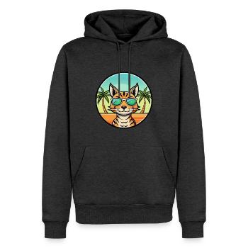 Ocicat Breed Cartoon Sonnenbrille Strand - Männer Premium Bio Hoodie - Anthrazit meliert - Vorne - Thijin (182cm)