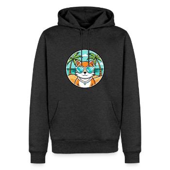 Hantilly Tiffany Race Chat Dessin Animé Lunettes de Soleil Plage - Sweat à capuche Premium bio Homme - anthracite chiné - Devant - Thijin (182cm)