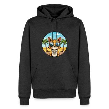 Ocicat Breed Cartoon Sonnenbrille Strand - Männer Premium Bio Hoodie - Anthrazit meliert - Vorne - Thijin (182cm)