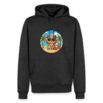 Ingwer Langhaar Katze Rasse Cartoon Sonnenbrille Strand - Männer Premium Bio Hoodie - Anthrazit meliert - Vorne - Thijin (182cm)