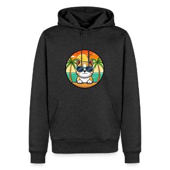 Burmesische Katzenrasse Cartoon Sonnenbrille Strand - Männer Premium Bio Hoodie - Anthrazit meliert - Vorne - Thijin (182cm)