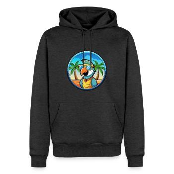 Perroquet Drôle Dessin Animé Plage Été Lunettes De Soleil Cool - Sweat à capuche Premium bio Homme - anthracite chiné - Devant - Thijin (182cm)