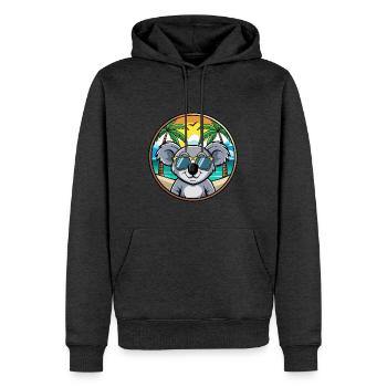 Koala Lustige Cartoon Sommer Strand Sonnenbrille Cool - Männer Premium Bio Hoodie - Anthrazit meliert - Vorne - Thijin (182cm)