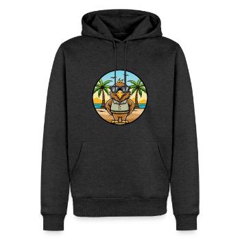 Hawk Lustige Cartoon Sommer Strand Sonnenbrille Aufkleber - Männer Premium Bio Hoodie - Anthrazit meliert - Vorne - Thijin (182cm)