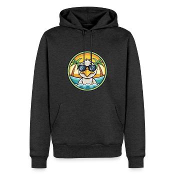 Ente Lustige Cartoon Sommer Strand Sonnenbrille Aufkleber - Männer Premium Bio Hoodie - Anthrazit meliert - Vorne - Thijin (182cm)