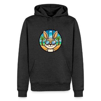 Kaninchen Lustige Cartoon Sommer Strand Sonnenbrille Cool - Männer Premium Bio Hoodie - Anthrazit meliert - Vorne - Thijin (182cm)