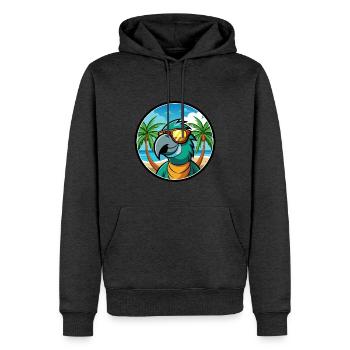 Perroquet Drôle Dessin Animé Plage Été Lunettes De Soleil Cool - Sweat à capuche Premium bio Homme - anthracite chiné - Devant - Thijin (182cm)