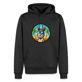 Esel Lustige Cartoon Sommer Strand Sonnenbrille Cool - Männer Premium Bio Hoodie - Anthrazit meliert - Vorne - Thijin (182cm)