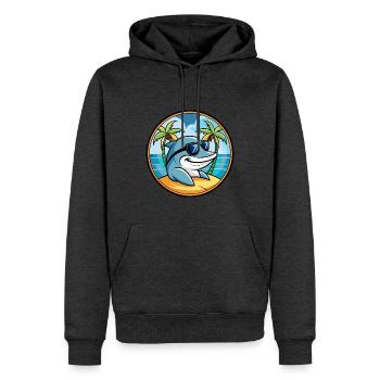 Dolphin Funny Cartoon Summer Beach Sunglasses Cool - Men’s Premium Organic Hoodie - heather anthracite - Front - Thijin (182cm)