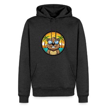 Biber Lustige Cartoon Sommer Strand Sonnenbrille Cool - Männer Premium Bio Hoodie - Anthrazit meliert - Vorne - Thijin (182cm)