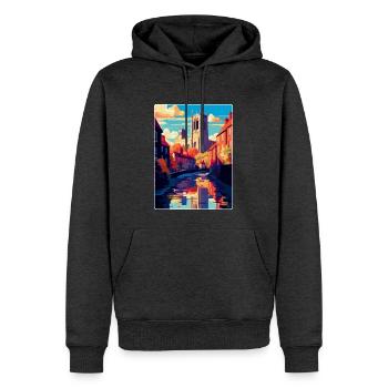 Durham England Uk Vintage Reiseposter Souvenir - Männer Premium Bio Hoodie - Anthrazit meliert - Vorne - Thijin (182cm)