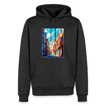 York Angleterre Royaume-Uni Affiche de voyage vintage Souvenir WPA - Sweat à capuche Premium bio Homme - anthracite chiné - Devant - Thijin (182cm)