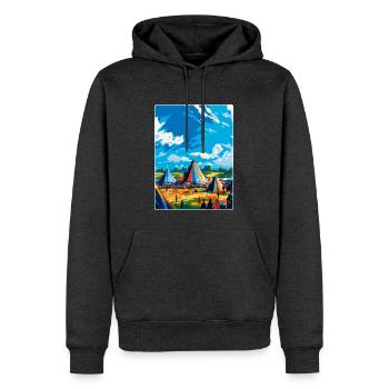 Glastonbury England Uk Vintage Reiseposter WPA - Männer Premium Bio Hoodie - Anthrazit meliert - Vorne - Thijin (182cm)