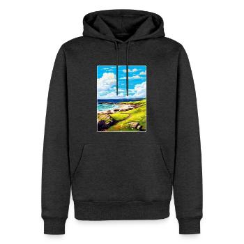 Isle Of Coll Schottland UK Vintage Reiseposter WPA - Männer Premium Bio Hoodie - Anthrazit meliert - Vorne - Thijin (182cm)