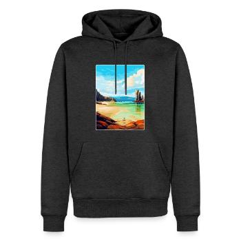 Isle Of Lewis Schottland Vereinigtes Königreich Vintage Reiseposter - Männer Premium Bio Hoodie - Anthrazit meliert - Vorne - Thijin (182cm)