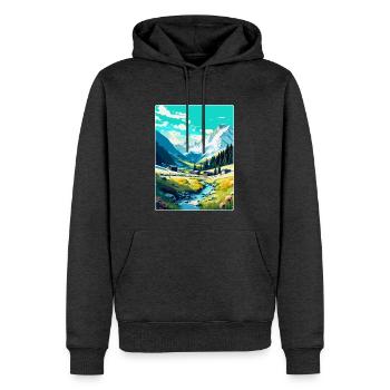 Arosa Suisse Affiche de voyage vintage souvenir - Sweat à capuche Premium bio Homme - anthracite chiné - Devant - Thijin (182cm)