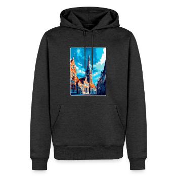Middelburg Niederlande Vintage Reiseplakat WPA - Männer Premium Bio Hoodie - Anthrazit meliert - Vorne - Thijin (182cm)