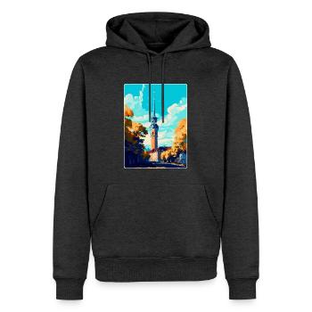Dortmund Allemagne Poster de voyage vintage souvenir - Sweat à capuche Premium bio Homme - anthracite chiné - Devant - Thijin (182cm)