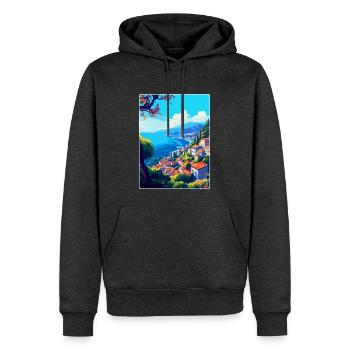 Funchal Portugal Vintage Reiseplakat Souvenir - Männer Premium Bio Hoodie - Anthrazit meliert - Vorne - Thijin (182cm)
