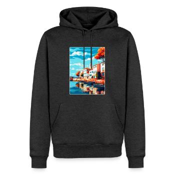 Tavira Portugal Vintage Travel Poster Souvenir WPA - Men’s Premium Organic Hoodie - heather anthracite - Front - Thijin (182cm)
