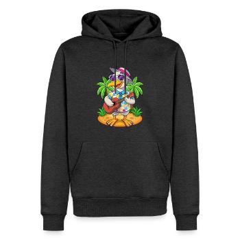 Lustige Gans Sommer Strand Sonnenbrille Hawaiianisch - Männer Premium Bio Hoodie - Anthrazit meliert - Vorne - Thijin (182cm)