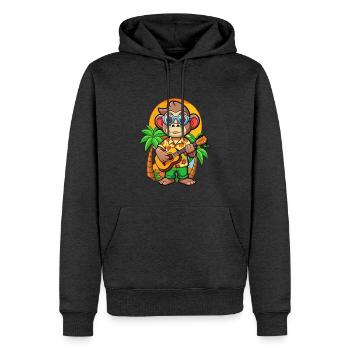 Lunettes de soleil de plage d’été de dessin animé de singe drôle - Sweat à capuche Premium bio Homme - anthracite chiné - Devant - Thijin (182cm)