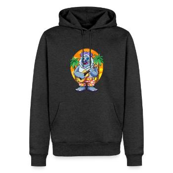 Drôle Yeti Dessin Animé Plage D’été Lunettes De Soleil Guitare - Sweat à capuche Premium bio Homme - anthracite chiné - Devant - Thijin (182cm)