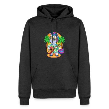 Lustige Einhorn Cartoon Sommer Strand Sonnenbrille - Männer Premium Bio Hoodie - Anthrazit meliert - Vorne - Thijin (182cm)