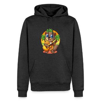 Lustige Biber Cartoon Sommer Strand Sonnenbrille - Männer Premium Bio Hoodie - Anthrazit meliert - Vorne - Thijin (182cm)