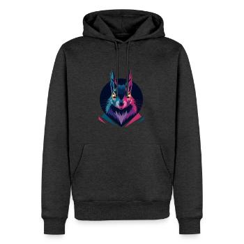 Écureuil low-poly - Sweat à capuche Premium bio Homme - anthracite chiné - Devant - Thijin (182cm)