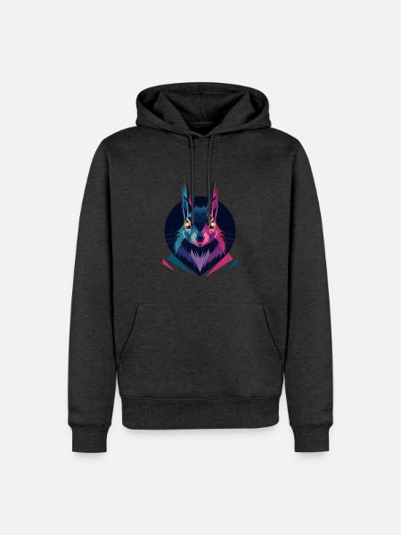 Écureuil low-poly - Sweat à capuche Premium bio Homme - anthracite chiné