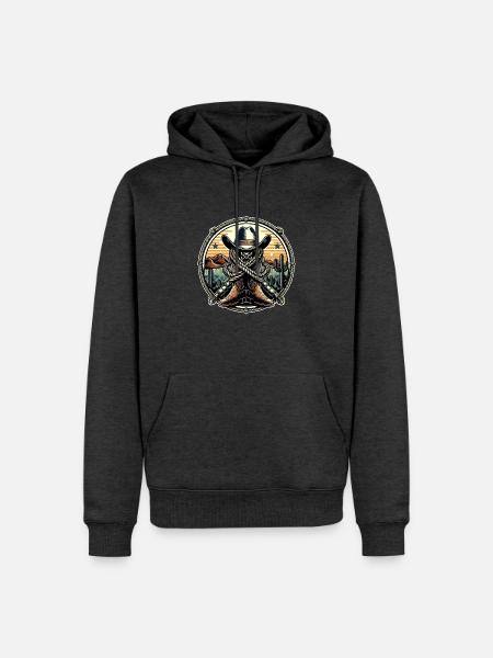 Western Logo 1 - Men’s Premium Organic Hoodie - heather anthracite