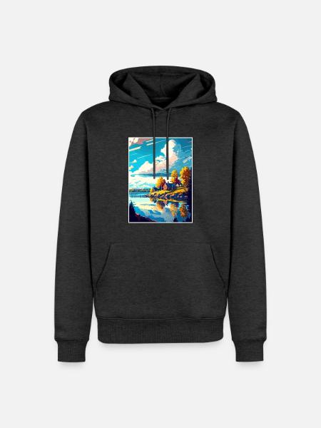 Umea Schweden Vintage Reiseposter WPA Souvenir - Männer Premium Bio Hoodie - Anthrazit meliert