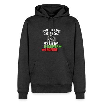 9Darter Legende - Männer Premium Bio Hoodie - Anthrazit meliert - Vorne - Thijin (182cm)
