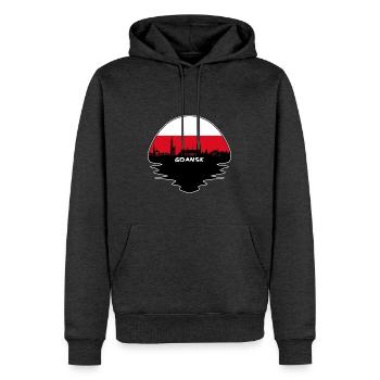 Danzig Polen Flagge Skyline Silhouette Reisen - Männer Premium Bio Hoodie - Anthrazit meliert - Vorne - Thijin (182cm)
