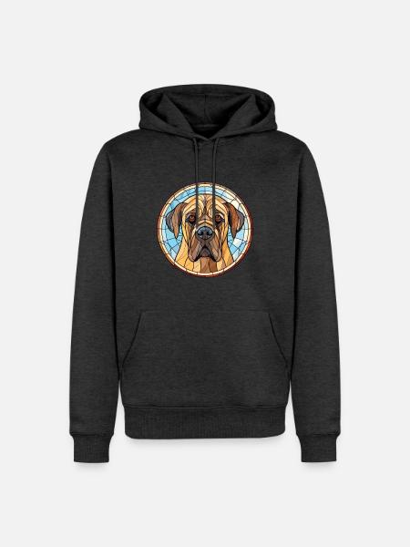 Englische Doggen-Hunderasse Aquarell-Illustration - Männer Premium Bio Hoodie - Anthrazit meliert