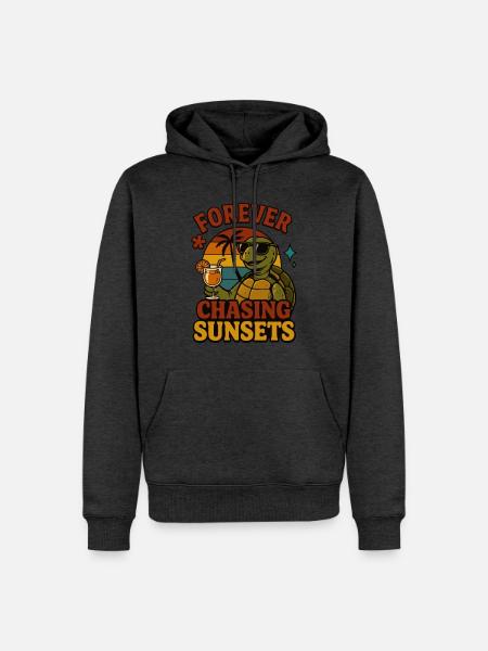 Forever chasing sunsets - Männer Premium Bio Hoodie - Anthrazit meliert