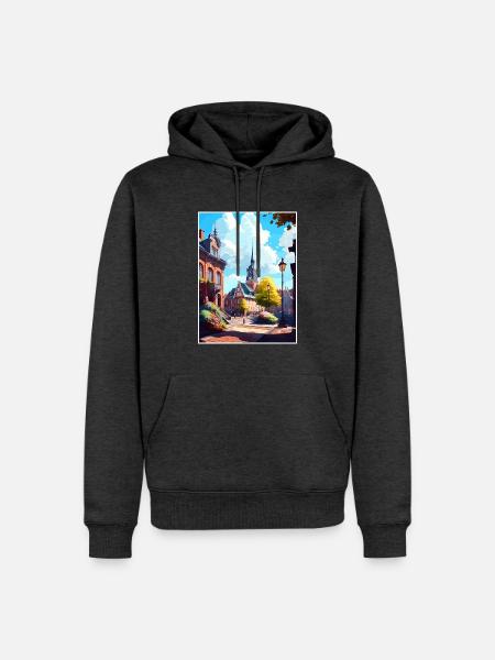 Lund Schweden Vintage Reiseposter WPA Souvenir - Männer Premium Bio Hoodie - Anthrazit meliert