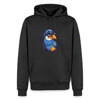 Jay trägt Brille Cartoon Kawaii Illustration - Männer Premium Bio Hoodie - Anthrazit meliert - Vorne - Thijin (182cm)