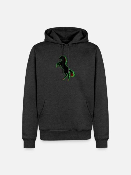 Pferd - Männer Premium Bio Hoodie - Anthrazit meliert
