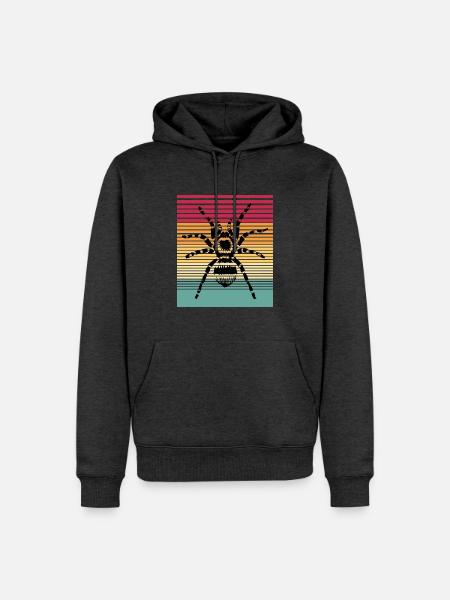 Nachtschwarze Tarantel Waldjägerin - Männer Premium Bio Hoodie - Anthrazit meliert