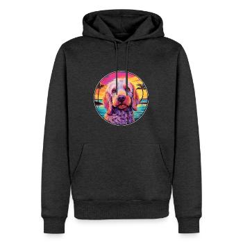 Pudelpointer Hunderasse bunte Karikatur Aquarell - Männer Premium Bio Hoodie - Anthrazit meliert - Vorne - Thijin (182cm)