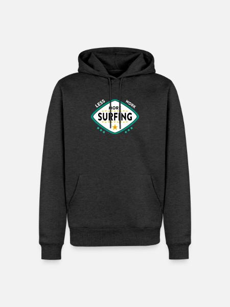 Surfen Surfer Spruch - Männer Premium Bio Hoodie - Anthrazit meliert
