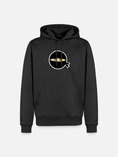 Ninja Kopf - Männer Premium Bio Hoodie - Anthrazit meliert