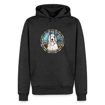 Alter englischer Schäferhund Hunderasse Buntglasfarbe - Männer Premium Bio Hoodie - Anthrazit meliert - Vorne - Thijin (182cm)